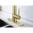 Gold Stainless Steel Sink Faucet, Pull Down , Multifunctional Stream, 10.24 In Depth Modern Kitchen Faucet Gold, Single Handle High Arc, Deck Plate, Easy Installation-123061781
