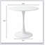 Table de salle à manger ronde blanche moderne avec plateau en panneau de fibres à densité moyenne et base en acier, idéale pour les petits espaces et la vie contemporaine-707798837-707798986-707798833