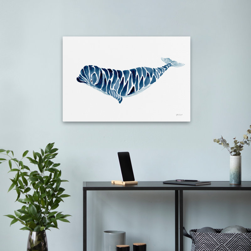 Baleine béluga côtière; Baleine béluga bleu marine, H 24 po x l 16 po