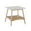 Table de bout blanche avec base en pacane, tablette de rangement disponible, assemblage requis, tablette de 22 po de hauteur et bois, 24 po x 22 po x 24 po-1472143855