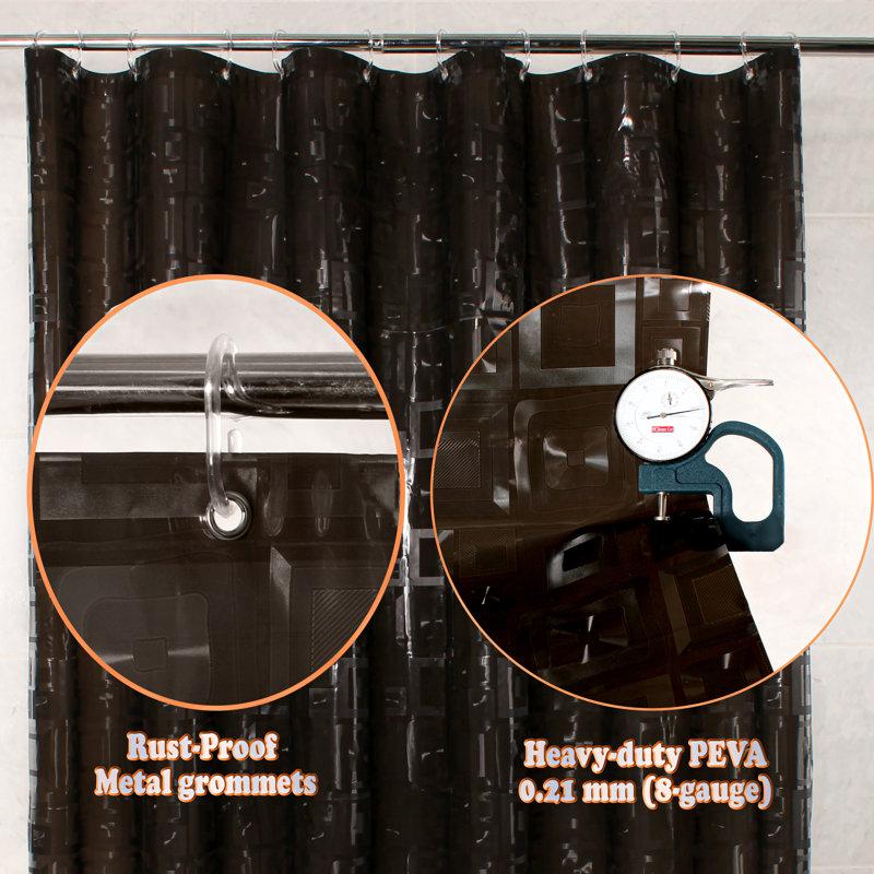 Doublure de rideau de douche PEVA, Noir