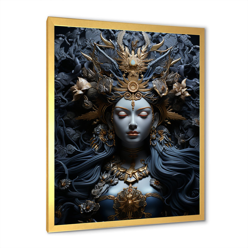 «Dharmas Steady Steel Hindu Art I», reproduction d'art sur toile, Cadre doré simple, H 20 po x l 12 po x P 1 po