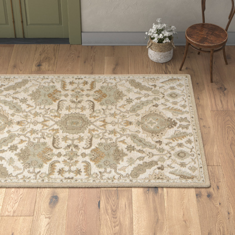 Arden Hand Tufted Wool Floral Indoor Rug, Rectangle 6' x 9'
