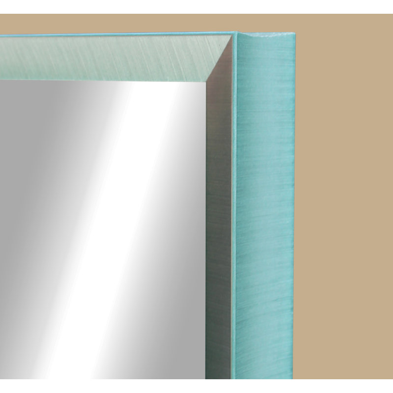 Derosier Metal Flat Wall Mirror, 34'' x 73'', Robins Egg