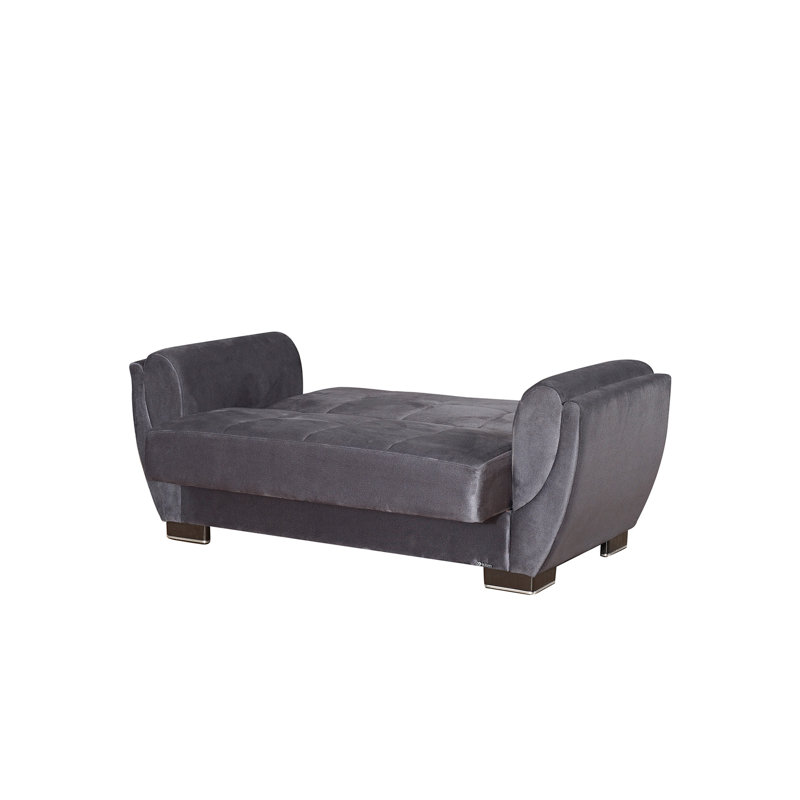 Causeuse convertible avec rangement en microfibre grise Primenest Collection Nimbusflow, Gris