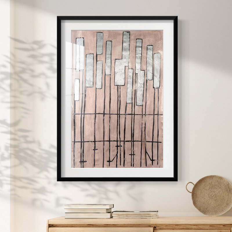 Clavichord II - impression encadrée, H 25,5 po x l 17,5 po, Noir