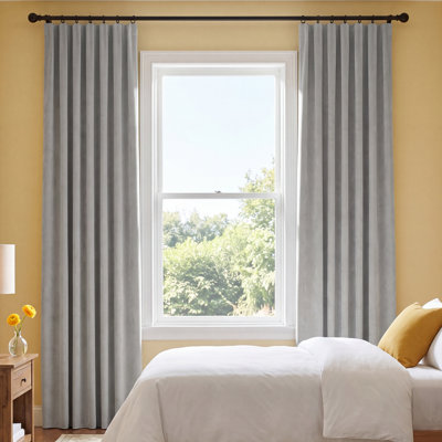 Westcliffe Velvet Curtain in Glacier