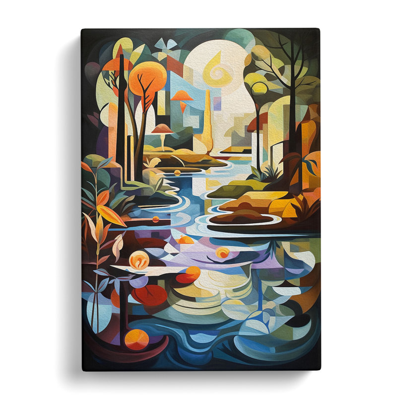 Pond Cubism - Wrapped Canvas, 76cm H x 50cm W x 3cm D