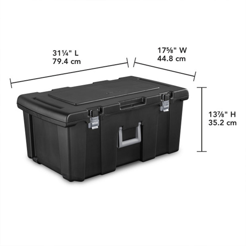 Sterilite Wheeled Footlocker, Plastic Utility Storage Container, 3 Pack