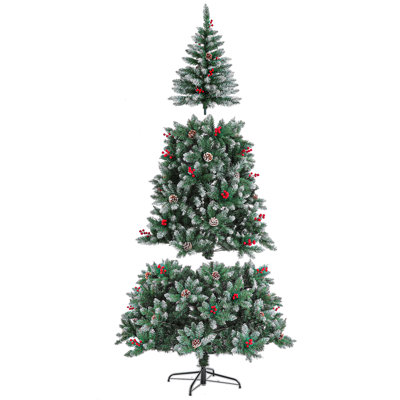 Arbre de Noël artificiel en forme de canne de bonbon 6 pi avec 300 lumières DEL et 900 branches flexibles