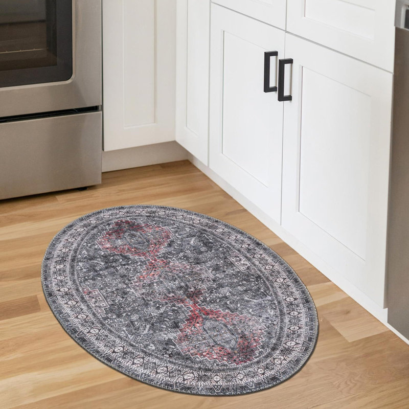 Meguel Performance Chenille Geometric Indoor Rug, Oval 2' x 3'1"