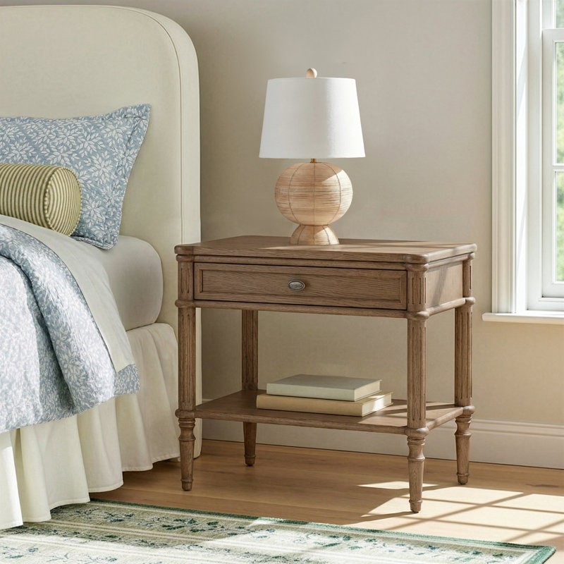 Susie 32'' W Solid Wood Nightstand, Toasted Oak Veneer