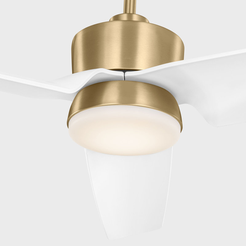 Visual Comfort Fan Colgin 56 LED Indoor Ceiling Fan with Threaded Downrod, Matte White ABS blades and Handheld Remote