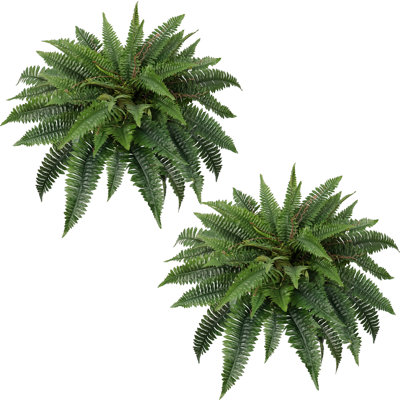 Fake Boston Ferns,Artificial Fern for Home, Office, Garden Indoor Outdoor Decors(Set of 2)