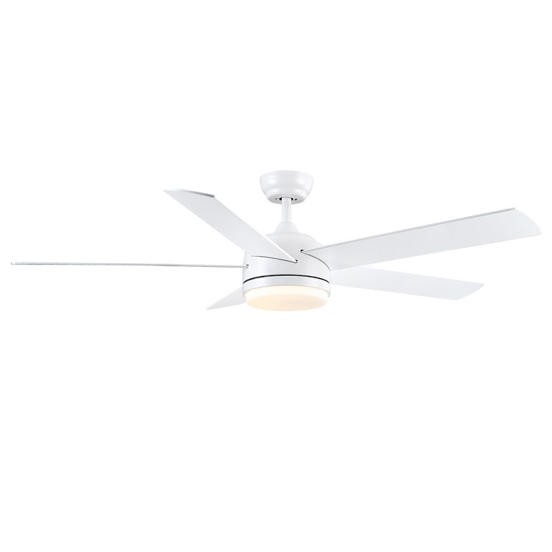 Ceiling Fan with Light and Remote Control, White, 60" Wide