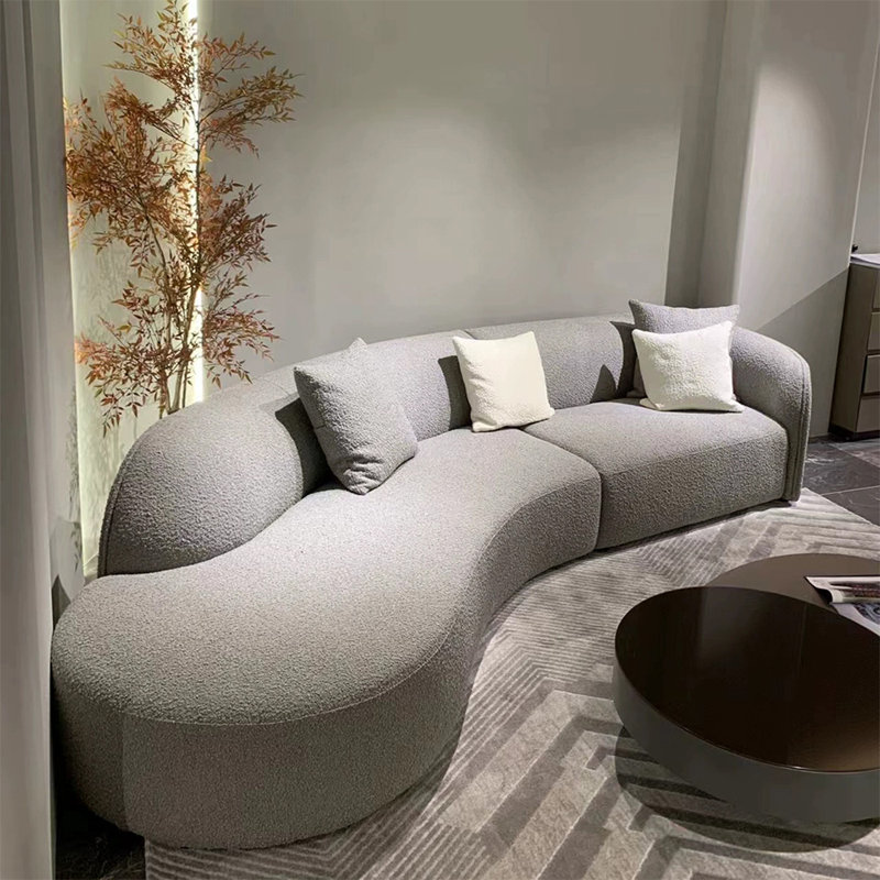 Canapé modulaire 2 pièces rembourré, Orienté à gauche (vu de face), Velours gris velours