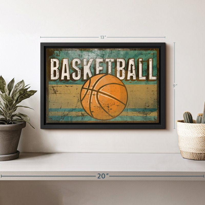 Sports «Grunge Basketball Canvas Print», H 9 po x l 13 po
