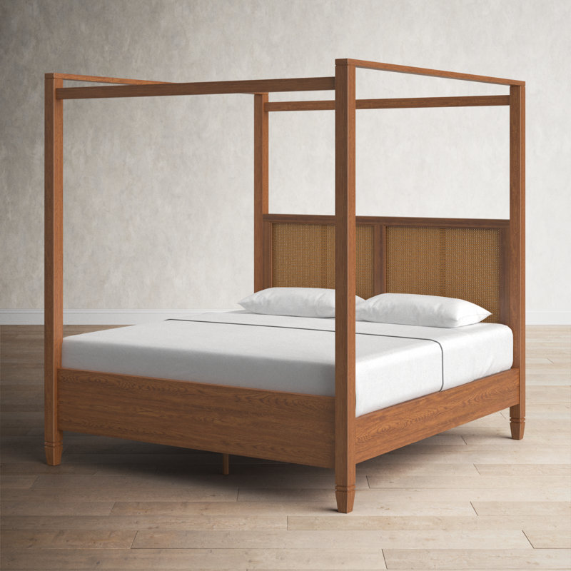 Lakemore Cane Canopy Bed | Stylish Platform Bed