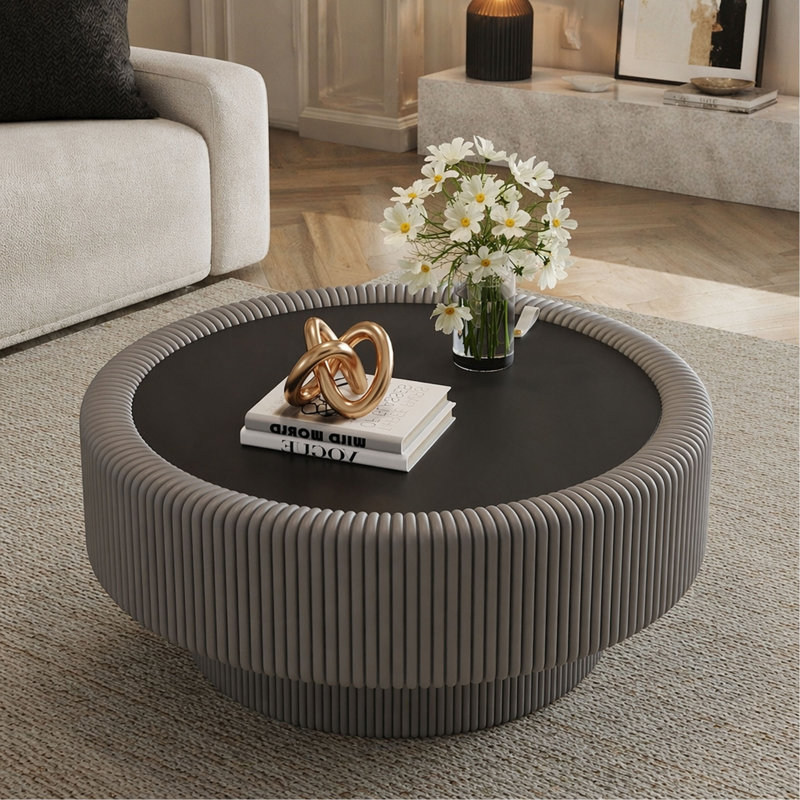 Table basse ronde de 5 pouces, table d'appoint moderne et multifonctionnelle pour salon, chambre à coucher, appartement, bureau à domicile, assemblage facile