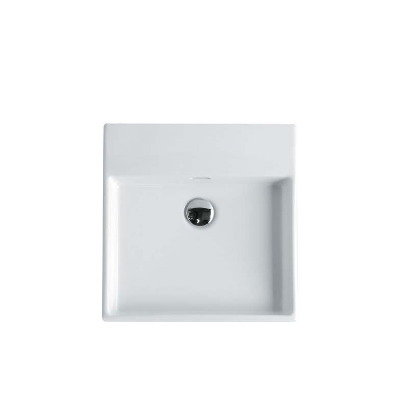 Unlimited 18.3'' L Bathroom Sink, No Hole, Glossy White