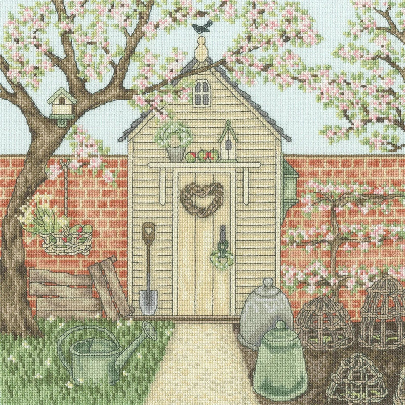 Trousse de point de croix comptée « Abri de jardin » de Bothy Threads XSS19