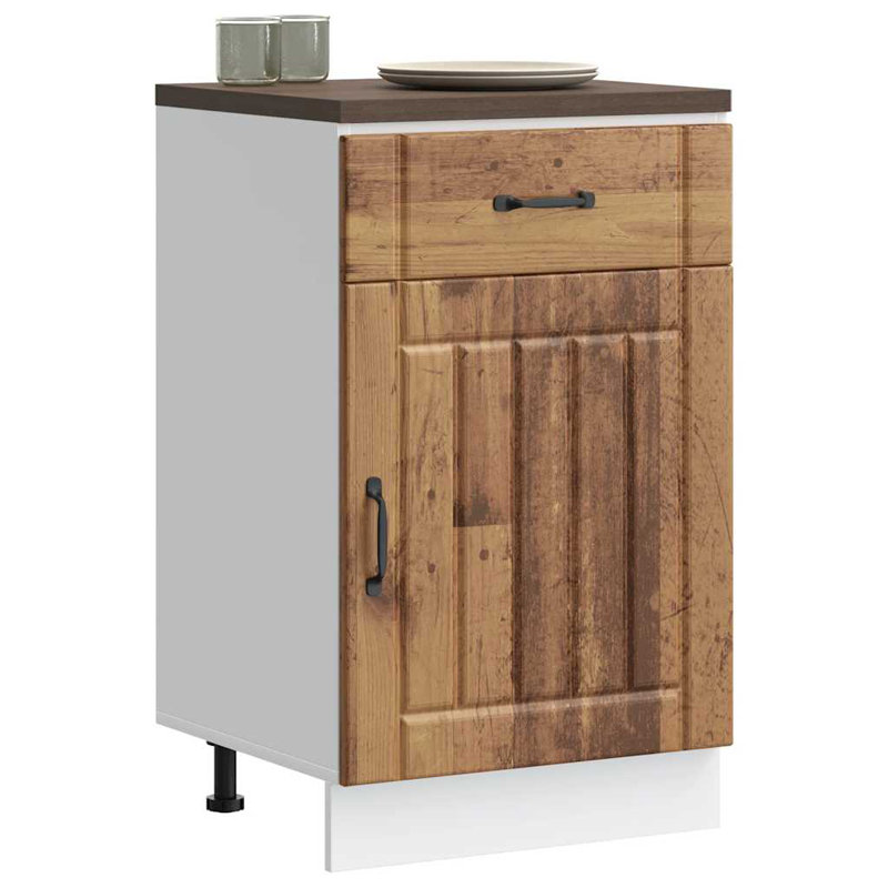 Kitchen Base Cabinet Lucca Engineered Wood, Old Wood