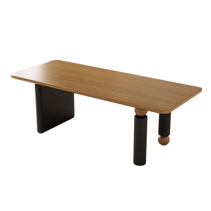 Eashaan Pine Solid Wood Dining Table, Black, 31.5" W x 70.87" L