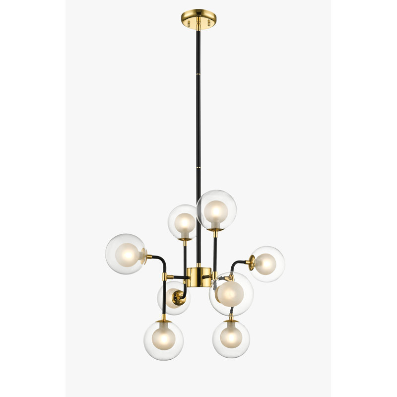 Stortford 8 - Light Geometric Pendant, Gold Matt Black