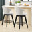 Set of 2 Counter Height Swivel Bar Stools with Chenille Upholstery and Wide Back, Kitchen Island Chairs with Metal Legs-1387368555