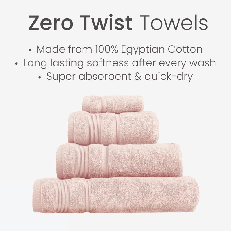 Luxury Egyptian-Quality Cotton Hand Towel Set, Blush