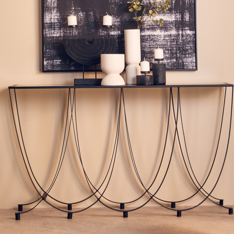 Demars 140cm Glass Top Console Table