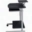 Chariot d'ordinateur compact avec rangement, espresso