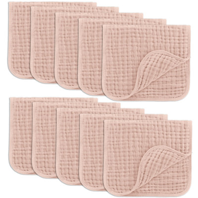 Comfy Cubs Muslin Burp Cloths 20" x 10"  - Large, 6-Layer, Ultra Absorbent 100% Cotton for Baby Spit-Up, Drool, and Messes