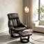 Fauteuils de massage pivotants avec repose-pieds, revêtement en cuir PU, base en bois, style cinéma moderne-769452244