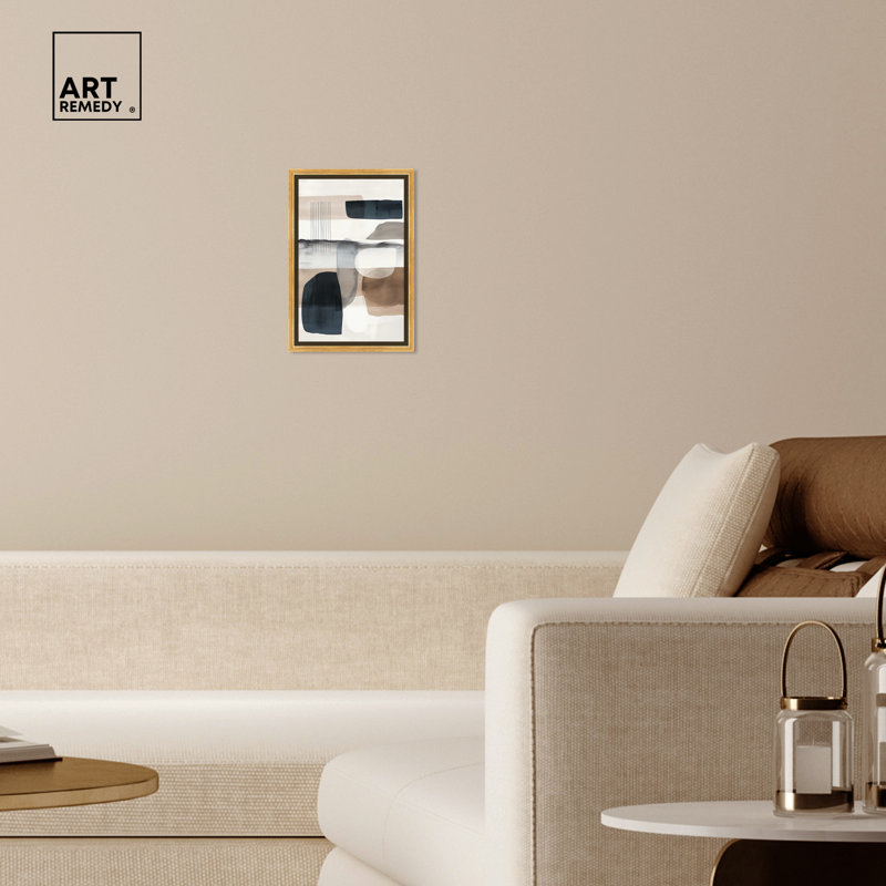 Gold Framed Abstract Shapes Canvas Wall Art, 31.5" x 21.5"