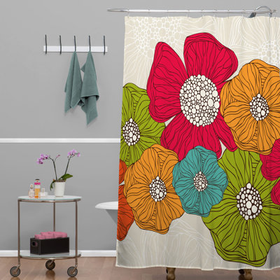 Rideau de douche simple Flowers