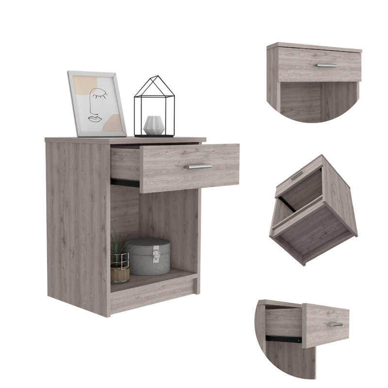 Hinrich 16.69'' W Nightstand, Light Gray