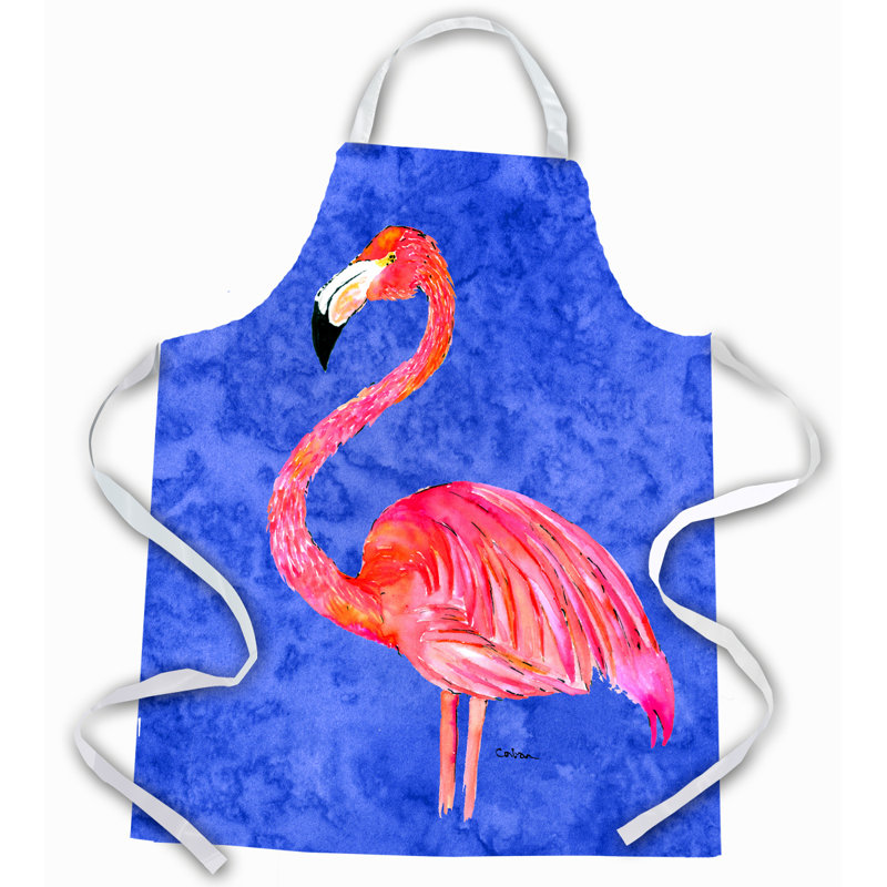 Tablier flamant rose, Rouge / Bleu
