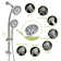 Multi Function Dual Shower Head - Shower System With 4.7" Rain Showerhead, 7-Function Hand Shower, Adjustable Slide Bar,Chrome