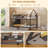 Bunk Bed Twin Over Twin With Storage Drawers And Globe String Lights House Shaped Low Bunk Bed With Montessori Bookshelf Metal Bunk Beds With Ladder And Guardrail,space Saving, Black-1966340478