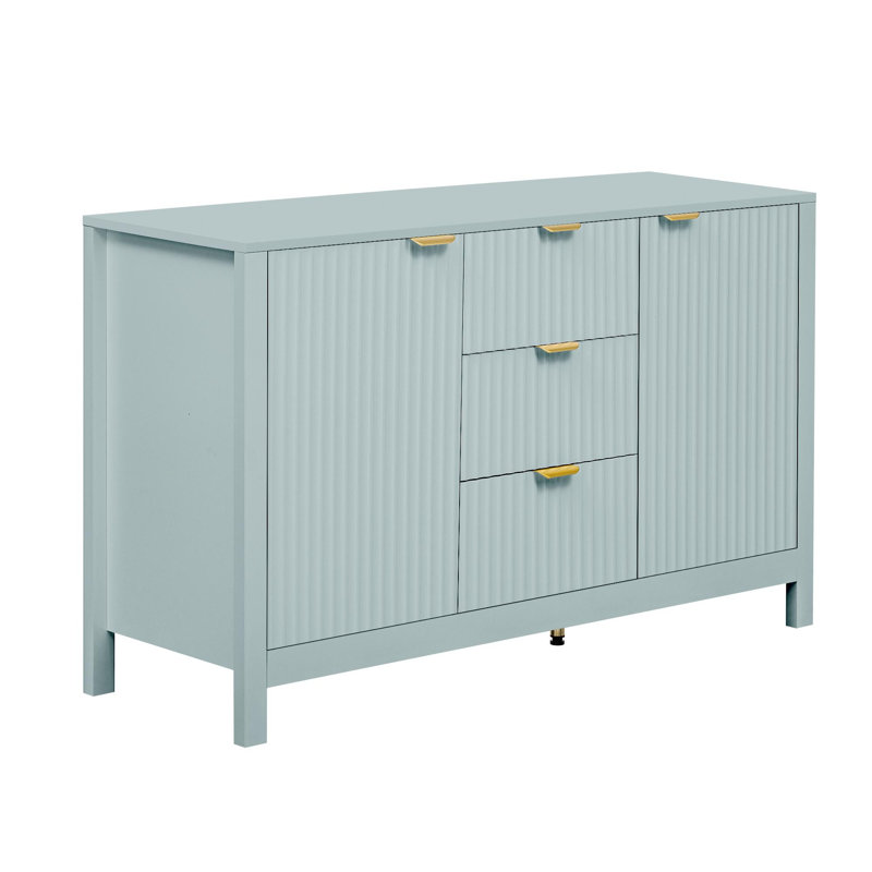 Buffet en bois Wave Design, Cyan