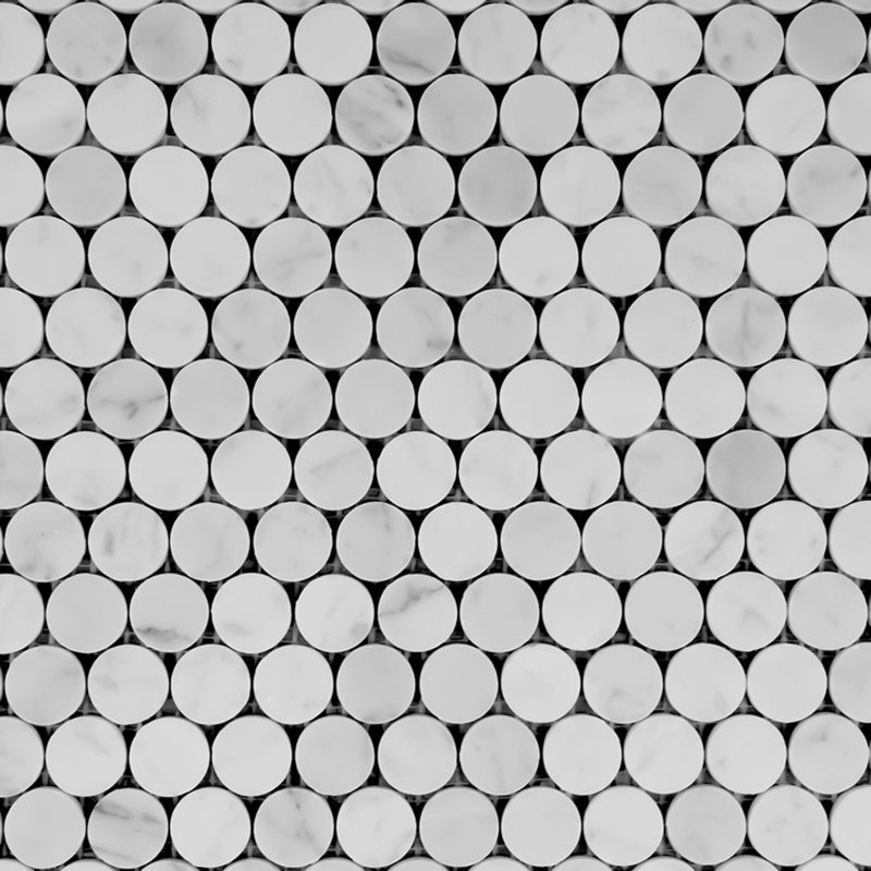 Carreau de mosaïque rond en marbre 0,75 po x 0,75 po Regis