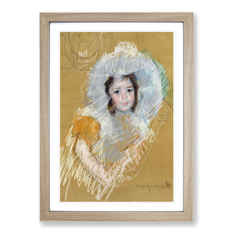 Sketch of a Child by Mary Cassatt - Framed Print, Oak Framed, 36cm H x 27cm W x 2cm D