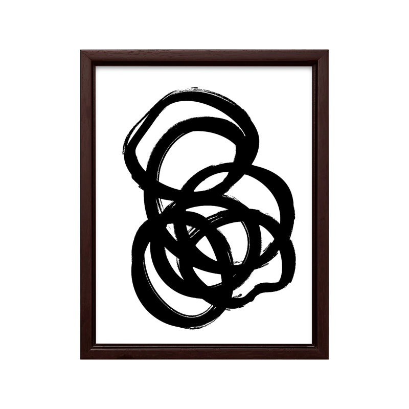 Ligne ondulée, 08"H x 10"W, Canvas, Brown Framed