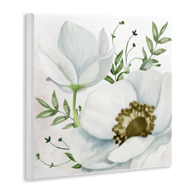 Art mural, magnolia et brindilles de feuilles par Kim Allen