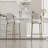 Upholstered Bar Stools Velvet Counter Stool with Backrest & Footrest Set of 2 Round Dining Chairs for Kitchen-1658905577