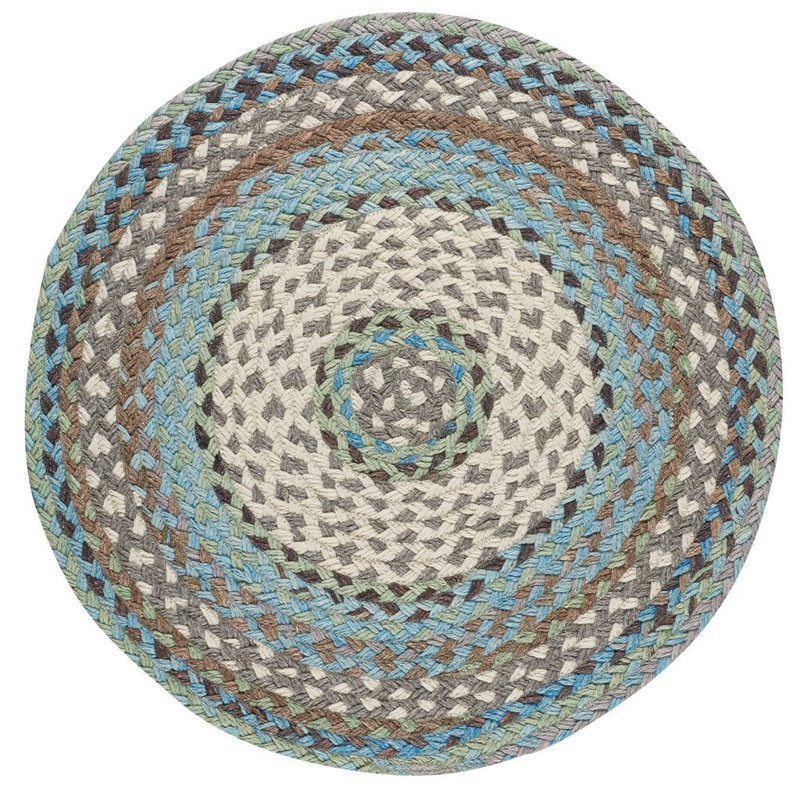 Wool Striped Indoor Rug, Round 3'