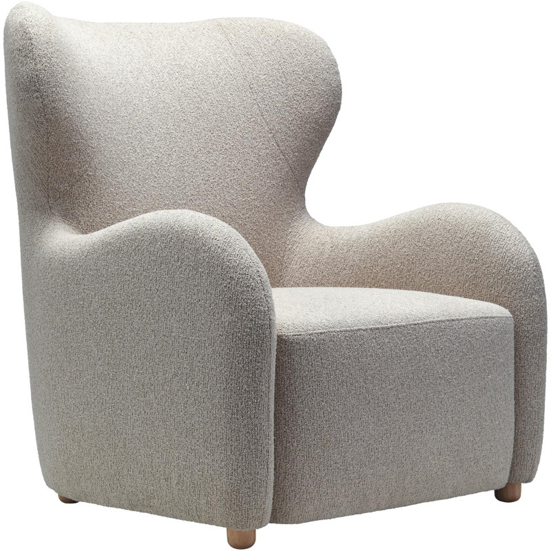 Ojal Modern Accent Chair, Beige Boucle