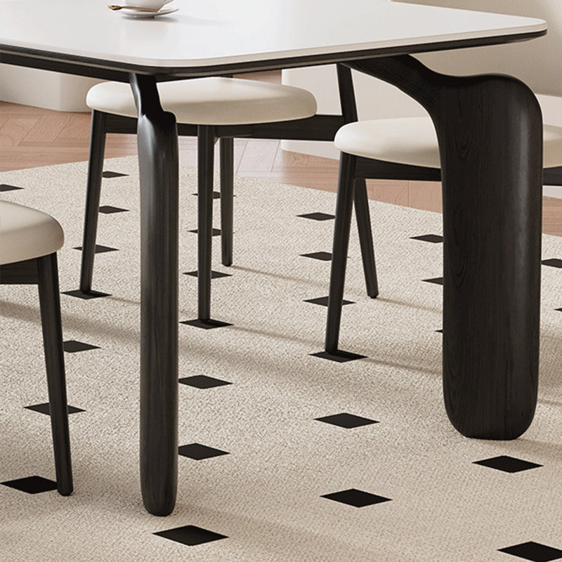 Modern minimalist dining table and chair set, 29.52"H x 31.49"L x 62.99"W