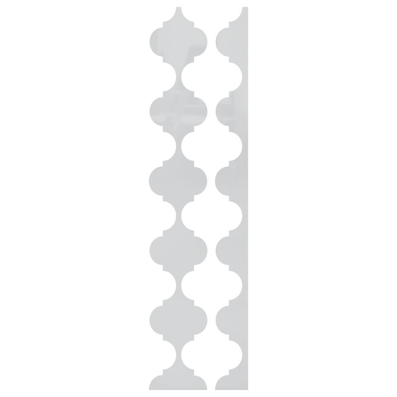 Ensemble de panneaux muraux décoratifs réglables en acrylique Marrakesh (paquet de 12), H 47 po x l 7,125 po, Blanc